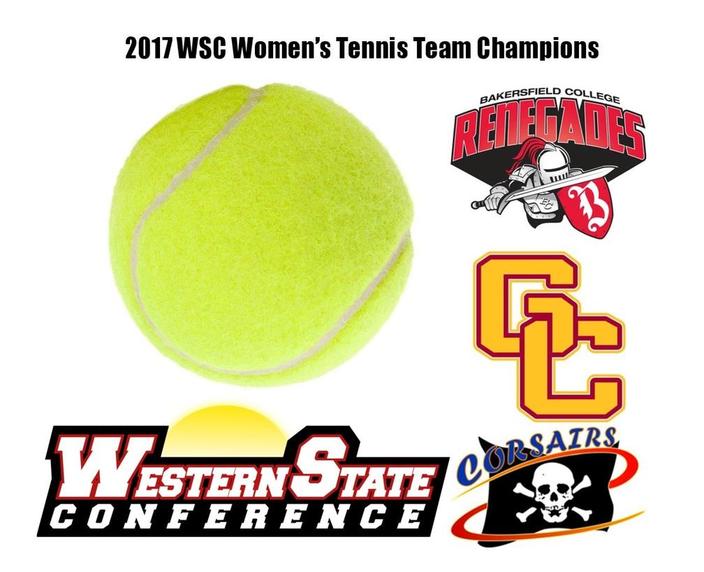 Bakersfield College, Glendale College, and Santa Monica College all split the 2017 WSC Women's Tennis Title.