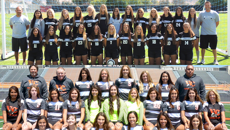 The Moorpark College and Ventura College Women's Soccer programs split the WSC North Division title in 2016. Photos Courtesy of Moorpark and Ventura College Athletics